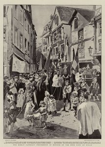 Die römisch-katholische Prozession zu Ehren des Fête Dieu in Dinan