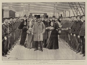 Der königliche Besuch des Hospitalschiffs Princess of Wales in Tilbury von Frederic de Haenen