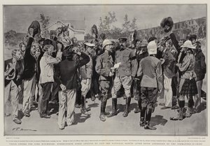 Drei Hochs auf Lord Kitchener, übergebene Buren wollen sich nach Ansprache des Oberbefehlshabers den National Scouts anschließen