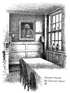 Johnsons Corner, die Cheshire Cheese Kneipe, City of London von Frederick Adcock