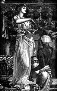 Kleopatra VII 69-30 v. Chr., Königin von Ägypten, Perlen in Wein auflösend, 1866
