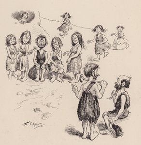 Unsere antediluvianen Vorfahren von F Opper: Nummer Sechsundvierzig (Lithografie)