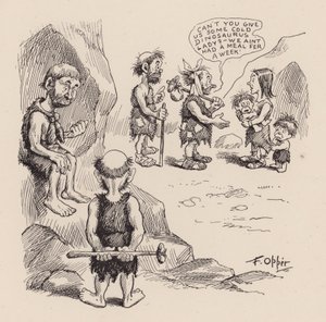 Unsere antediluvianen Vorfahren von F Opper: Nummer Zweiunddreißig (Lithografie)