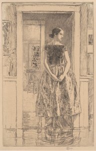 Mädchen in einem modernen Kleid, 1922 von Frederick Childe Hassam
