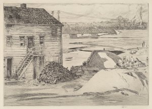 Ebbe, Cos Cob Brücke von Frederick Childe Hassam