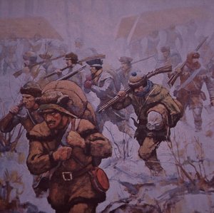 Die amerikanische Invasion in Kanada. Soldaten von Benedict Arnold marschieren 1775 von Boston nach Quebec, um 1930 von Frederick Coffay (after) Yohn