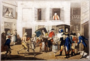 Gasthofhof in Calais, veröffentlicht von William Holland, London, 1790 von Frederick George Byron