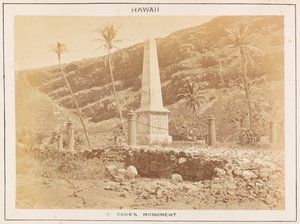 Pazifikstation auf der HMS Triumph - Platte 14, Cook-Denkmal, Hawaii von Frederick George Denham Bedford
