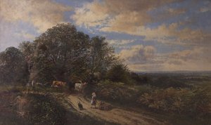 Landschaft mit Vieh, spätes 19. Jahrhundert