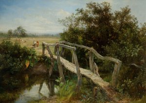 Die alte Fußgängerbrücke über den Fluss Cole in Yardley, 1890 von Frederick Henry Henshaw