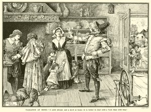Der Schwätzer zu Hause (Gravur) von Frederick Hurten Rhead