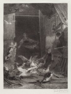 Ohne Titel (Bauernhofszene) von Frederick Juengling