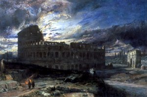Das Kolosseum in Rom bei Mondlicht, 1859 von Frederick Lee Bridell