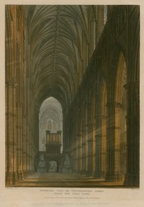 Innenansicht der Westminster Abbey, London, vom Westtor von Frederick Mackenzie