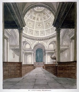 Kirche St. Stephen Walbrook, City of London, ca. 1840 von Frederick Nash