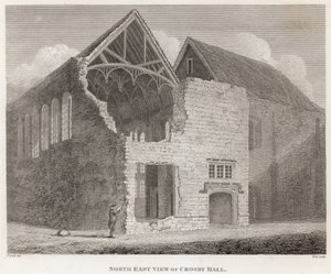 Nordostansicht von Crosby Hall von Frederick Nash