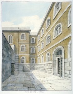 Der Kirchhof in Newgate-Gefängnis, Old Bailey, City of London, 1840