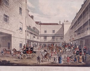Royal Mail Kutschen in Lad Lane, London, 1831