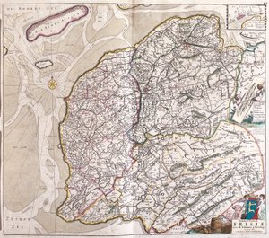 Karte von Friesland (Deutschland) (Radierung)