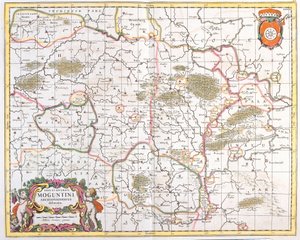 Karte des Erzbistums Mainz (Deutschland) von Frederick de Wit