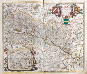Karte des Herzogtums Elsass (Frankreich)