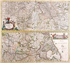 Karte des Rheinlandes (Deutschland) von Frederick de Wit