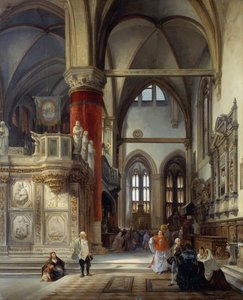 Innenraum der Kirche der Frari in Venedig von Frederico Moja