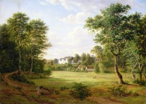 Dänische Landschaft mit einem kleinen Schloss