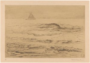 Segelschiff auf See von Frederika Henriëtte Broeksmit (signed by artist)