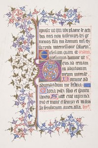 Illuminierte Seite mit Initiale E recto, Weinrand verso, 1830-62