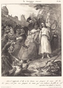 ...dann näherte er sich ihr: Parodie auf van Dycks Verrat an Christus von French 19th Century