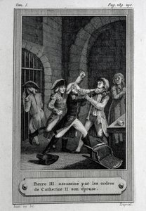 Die Ermordung des Kaisers von Russland Peter III. Fyodorovich am 17. Juli 1762 von French Master