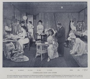 Schauspielerinnen in den Umkleideräumen des Théâtre des Variétés, Paris