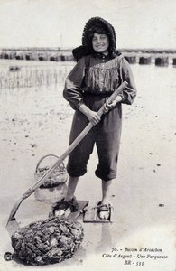 Arcachon-Becken: eine Austernsortiermaschine - Postkarte von French Photographer