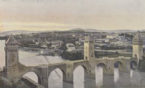 Cahors, Pont Valentré und Blick vom linken Ufer des Lot von French Photographer