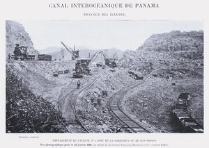 Panamakanal, Arbeiten an den Schleusen von French Photographer