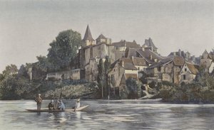 Carennac, Gesamtansicht der Stadt am linken Ufer des Lot von French Photographer