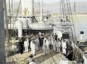 Französische Marine, Ende des 19. Jahrhunderts: Der Wagemestre, Verteilung der Briefe - Bibl. des Arts Deco von French Photographer