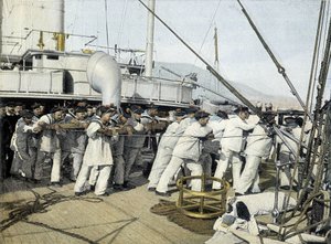 Französische Marine, Ende des 19. Jahrhunderts: Anfangspriester - Bibl. des Arts Deco von French Photographer