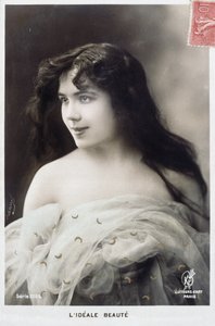 Französische Neujahrskarte mit Darstellung einer schönen Frau von French Photographer