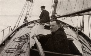 Hilaire Belloc in seinem Boot