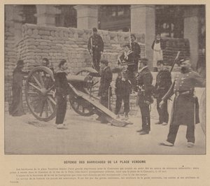 Die Kommune von Paris, Verteidigung der Barrikaden am Place Vendome von French Photographer