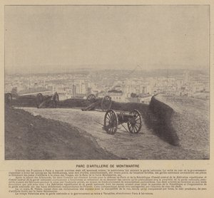 La Commune de Paris, Montmartre Artilleriepark (s/w Foto) von French Photographer