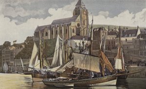 Le Treport, Die Kirche und der Hafen von French Photographer