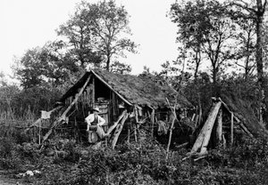 Holzfällerhütte, nahe Bourmont in Haute-Marne (Haute Marne), um 1880. Ducos Sammlung von French Photographer