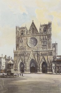 Lyon, Kathedrale St-Jean, Westfassade von French Photographer
