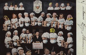Viele Babys auf ihren Töpfchen
