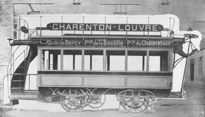 N.J. Raffards elektrischer Straßenbahnwagen, 1881 von French Photographer