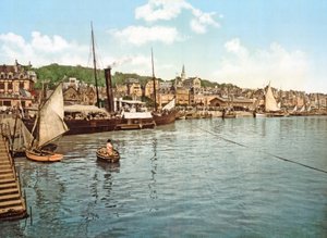 Postboot auf dem Fluss Touques, Trouville, veröffentlicht 1900