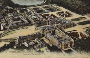 Panoramablick auf den Palast und die Gärten von Versailles